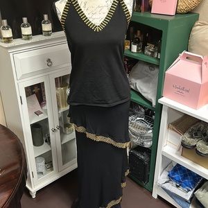 Black and gold skirt and top